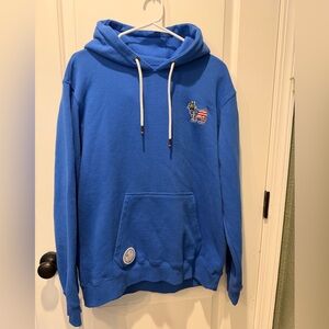GOAT USA Blue Hooded Sweatshirt with American Goat Patch Size Larege